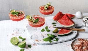 Watermelon Margarita with Chilli Salt Rim